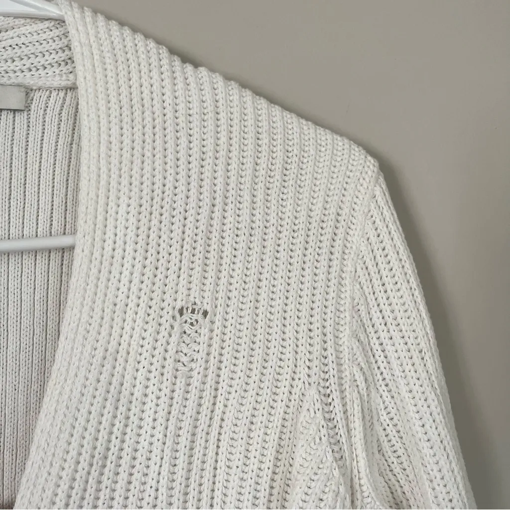 Madewell White Nolan Ribbed Open Front Cardigan Size Medium - Image 7