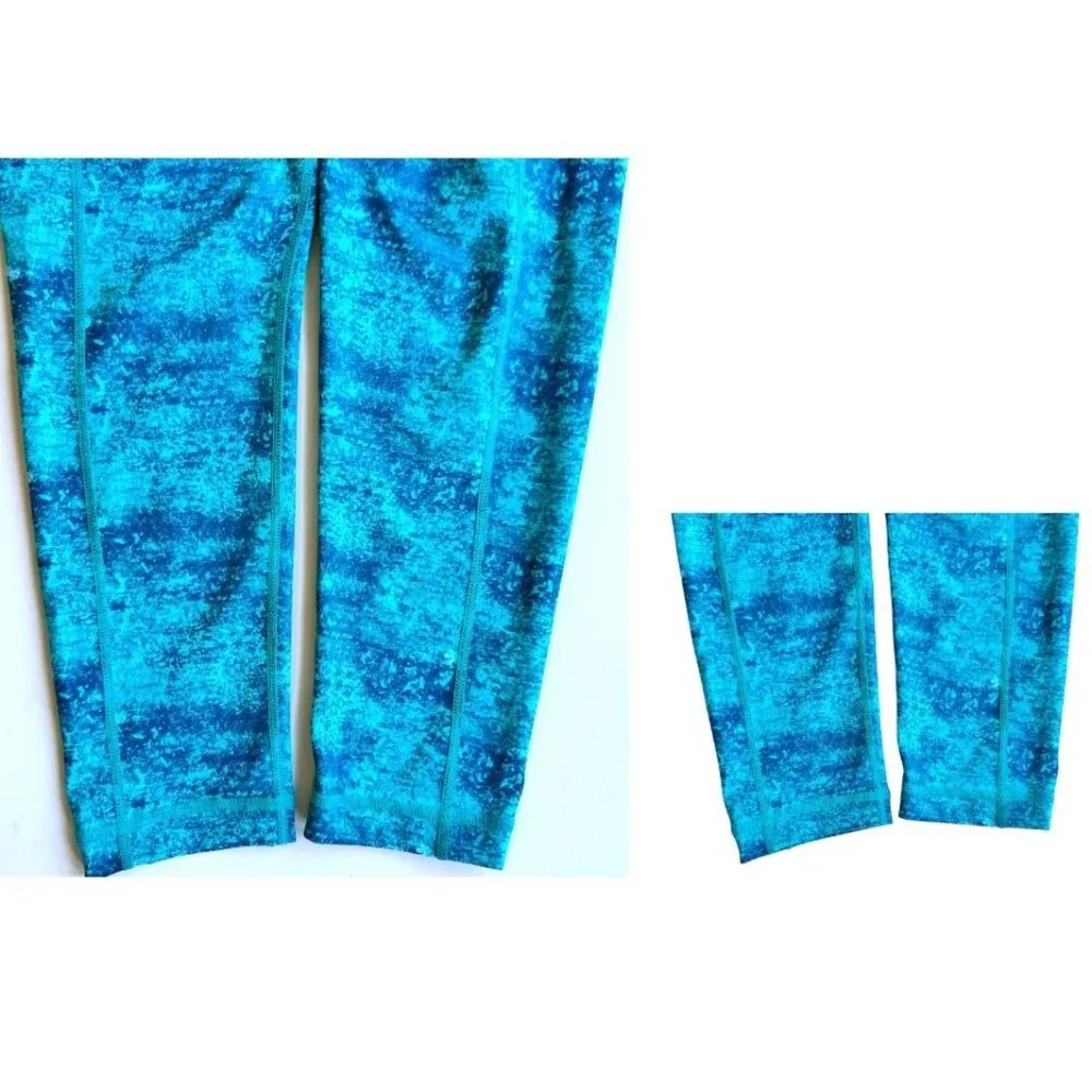 Vineyard Vines Performance Leggings Small Blue Green Logo Pickle Ball Yoga Pants - Image 7