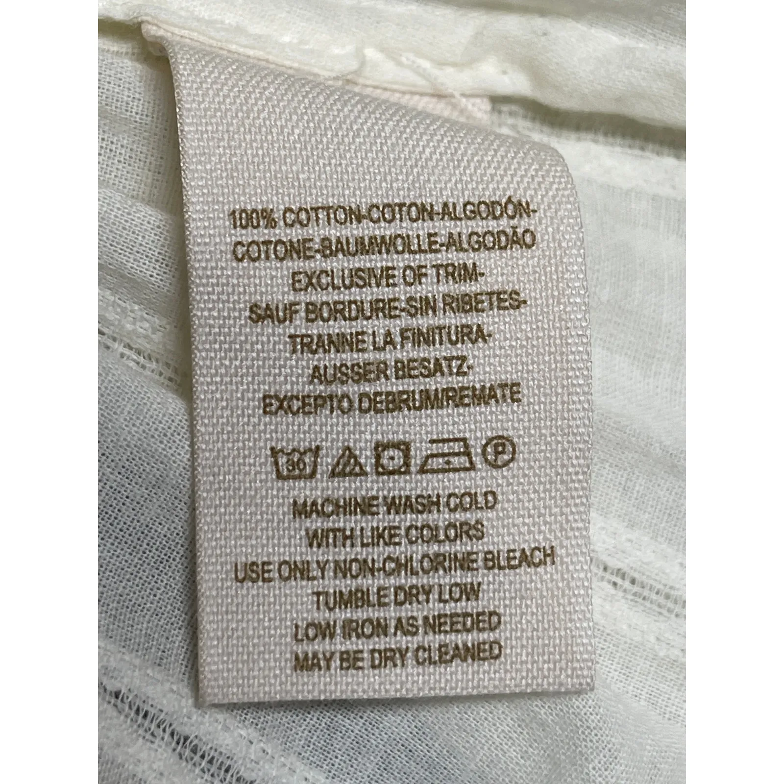 Free People Women's White Lace Pleated Long Sleeve Mini Tunic Shift Dress Sz XS - Image 4