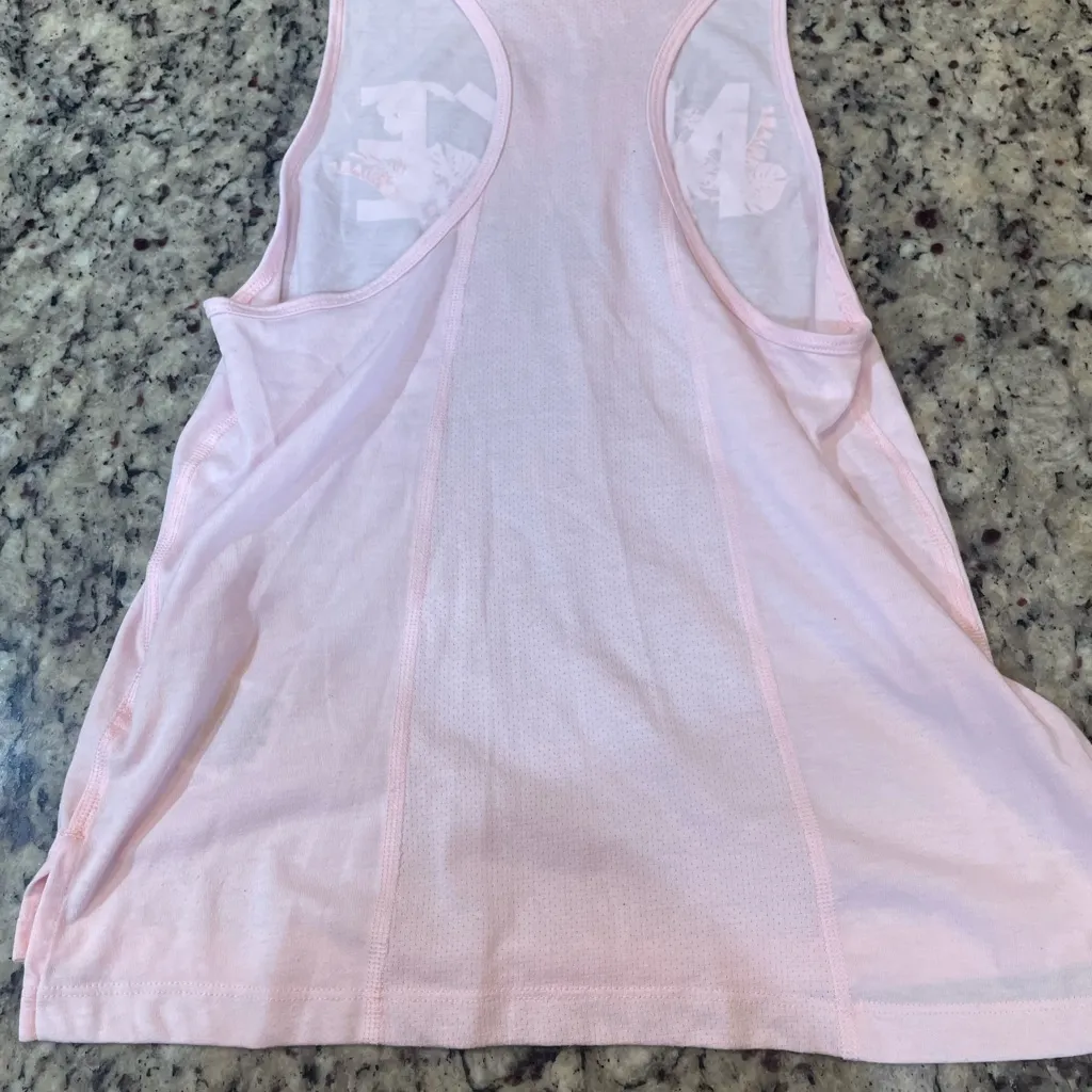 Nike Light Pink Floral Logo Tank Top - Image 4