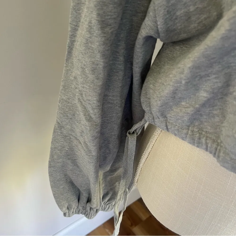 Open Edit Women's Cropped Pull Over Dual Drawstring Sweatshirt Size L - Image 2