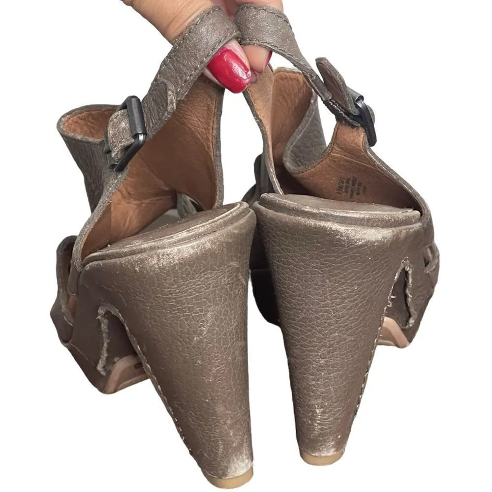 Lucky Brand Peggy Leather Platform Slingback High Heel Shoes Size 8.5  90's Y2K - Image 2