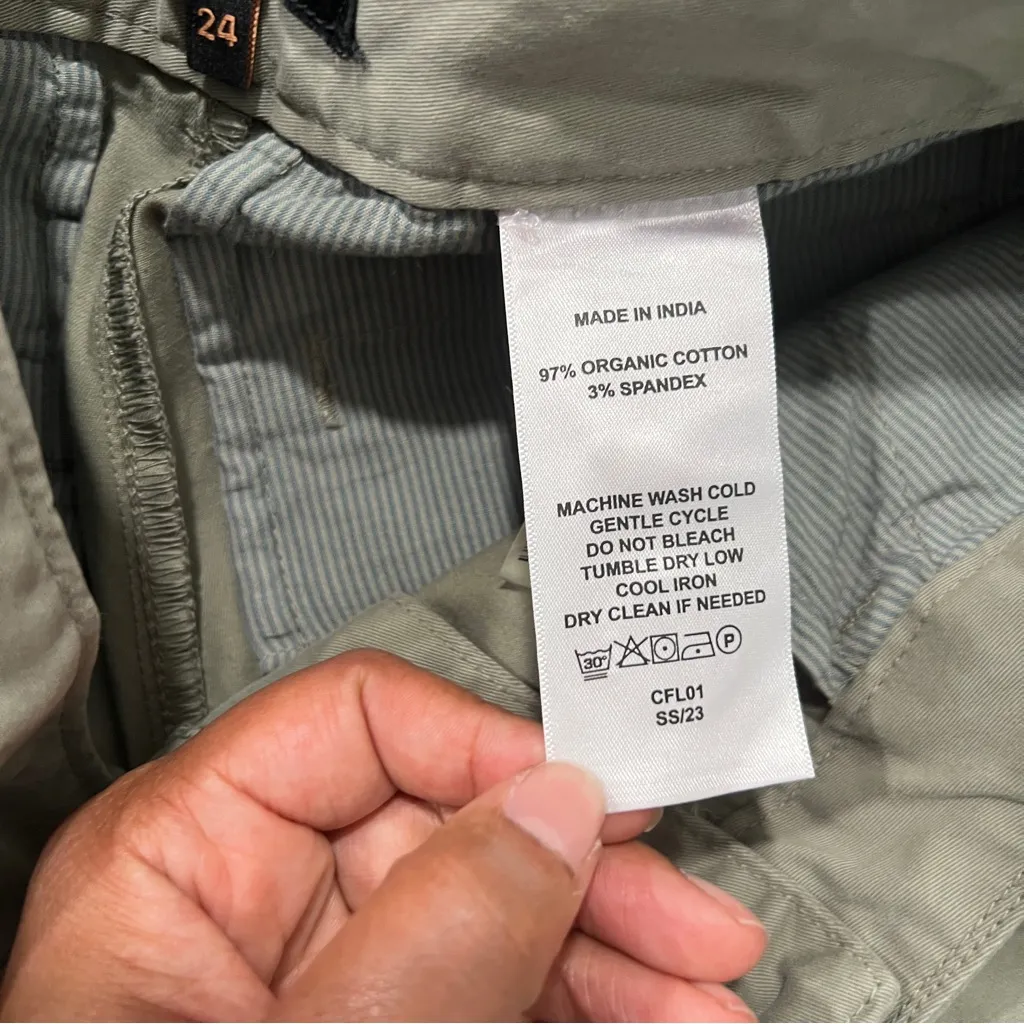 Quince Olive Organic Stretch Cotton Twill Girlfriend Chino Pants Size 24 - Image 10