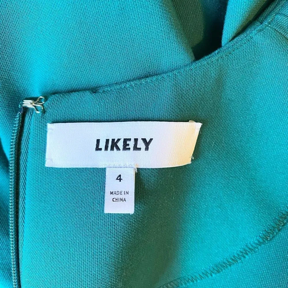 Likely Green Ver Manhattan Smooth Slim Short Sleeve Mini Dress Bodycon Size 4 - Image 7