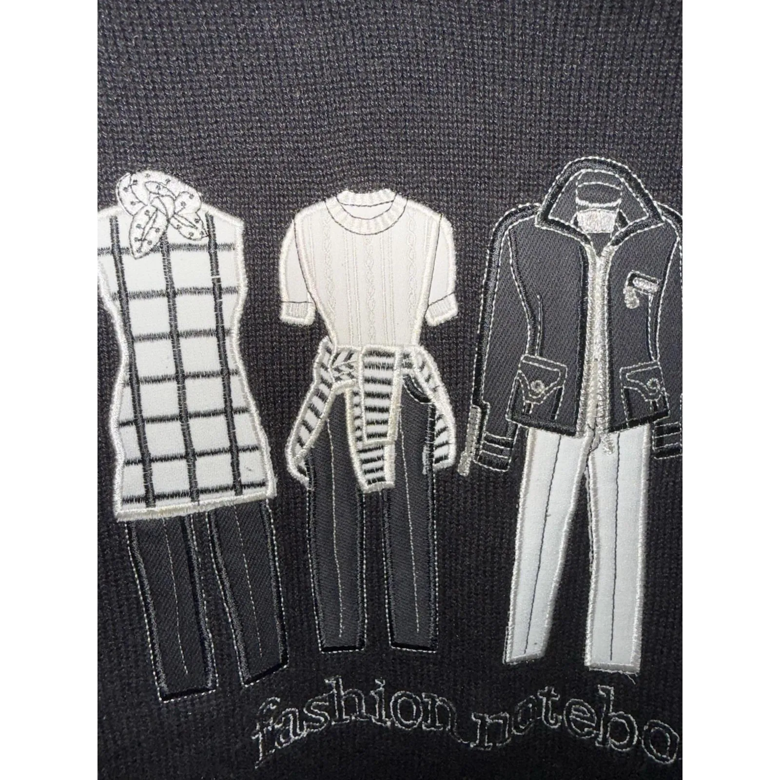 Bonnie and Bill by Holly VTG Women's Sweater Large Black‎ Fashion Notebook Black Size 12 - Image 2