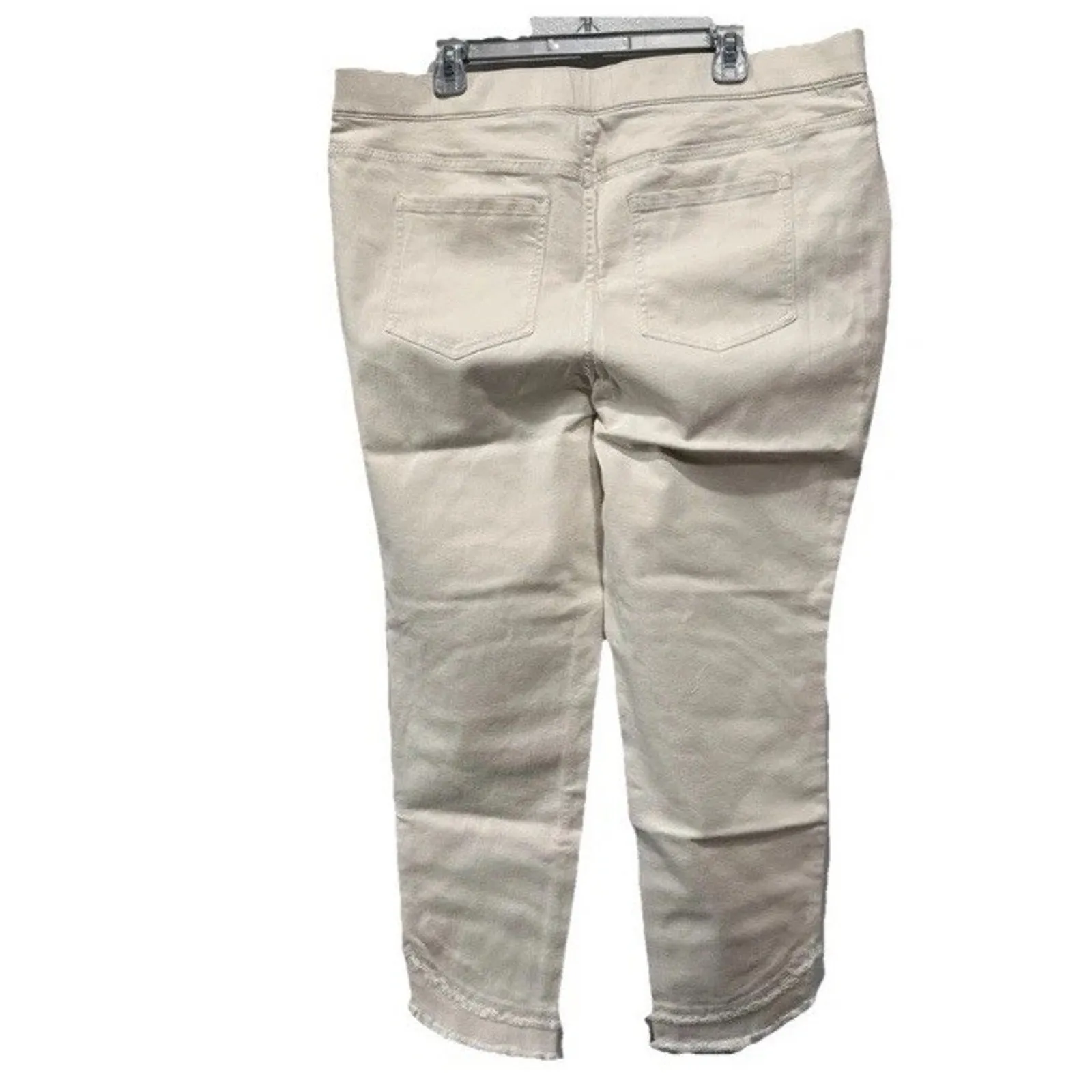 Isaac Mizrahi Live Women’s Plus 22W Stretch Ankle Pants Beige Pull On A590036 - Image 2