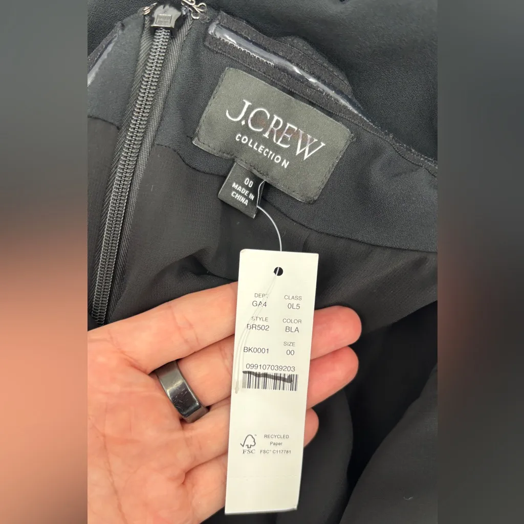 J.Crew Collection halter-neck fringe-hem dress in crepe - Image 4