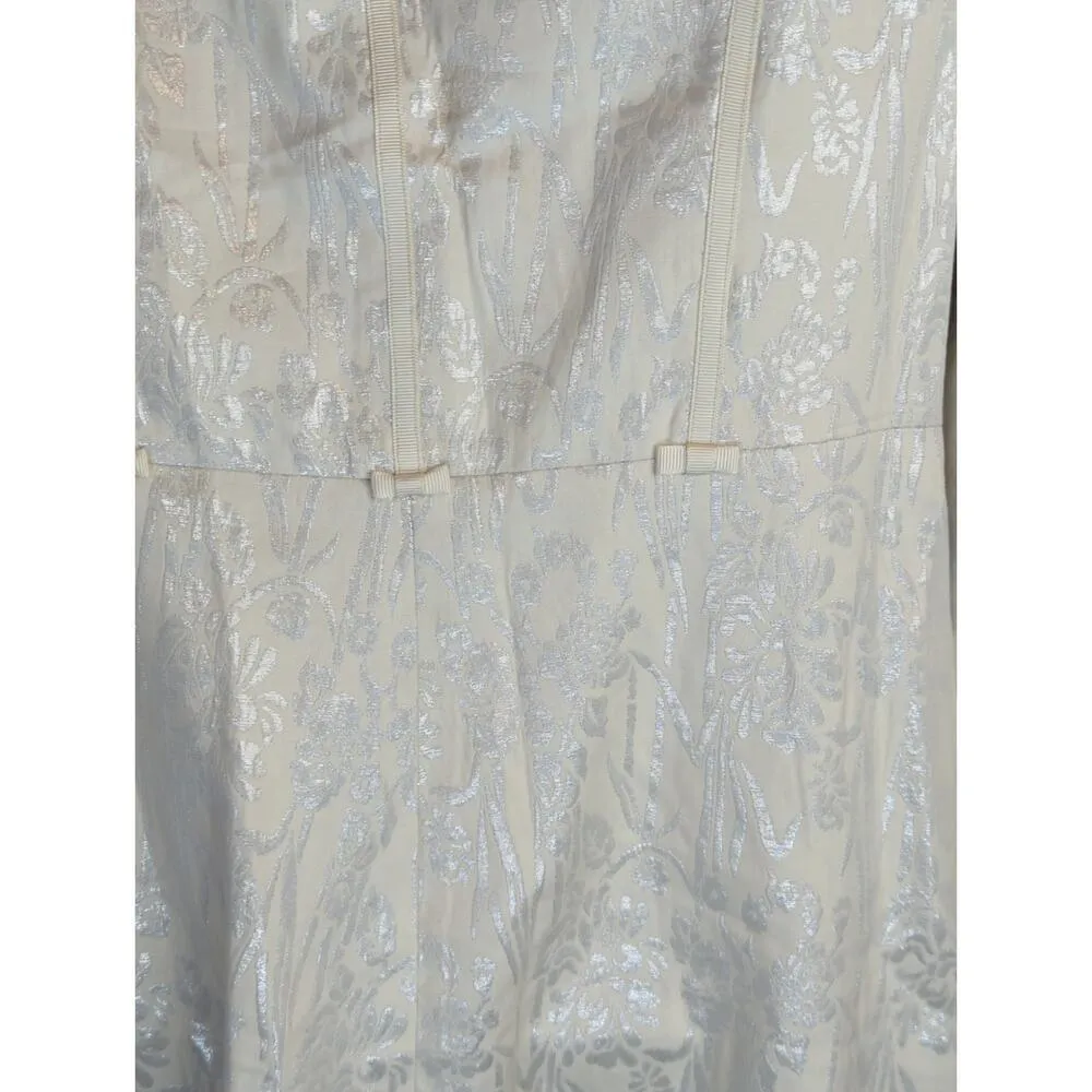 Cole Haan Collective Cream Brocade Double Breasted Blazer Dress‎ Office Size 8 - Image 5