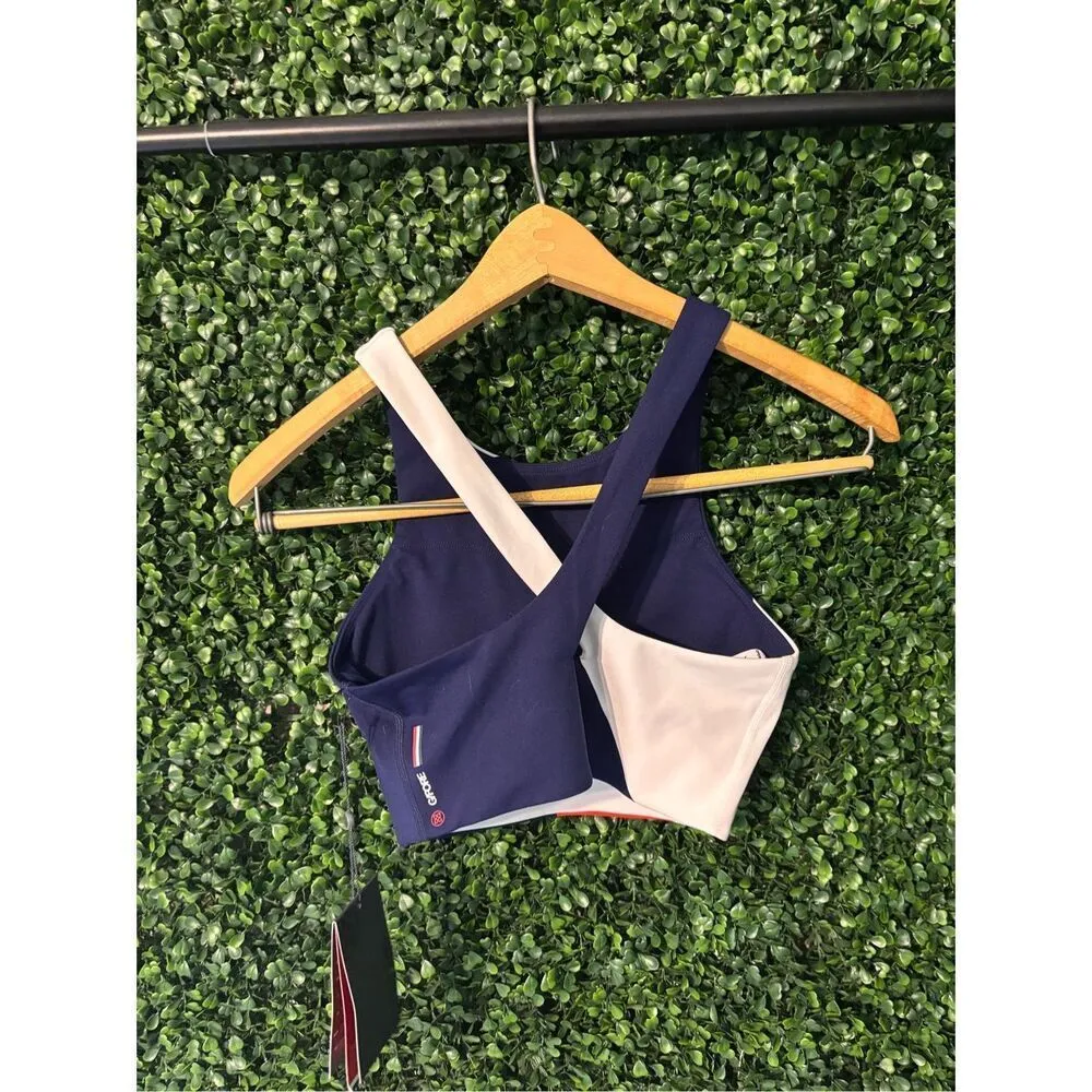 G/Fore Women’s G4 Sports Bra Blue Red White Size XS New - Image 3