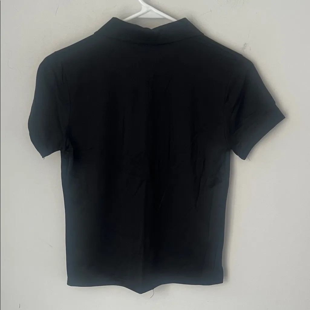 Y2K Vtg Hot Ice Black Short Sleeve Grubge Button Down Shirt Sz Med 🔲 - Image 4