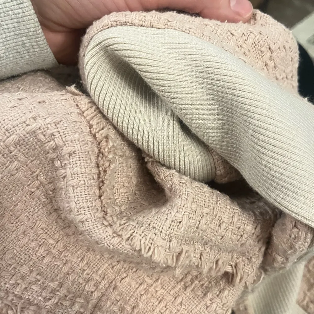 Rebecca Taylor Tan Tweed Blazer w/ Leather Detail - Image 9