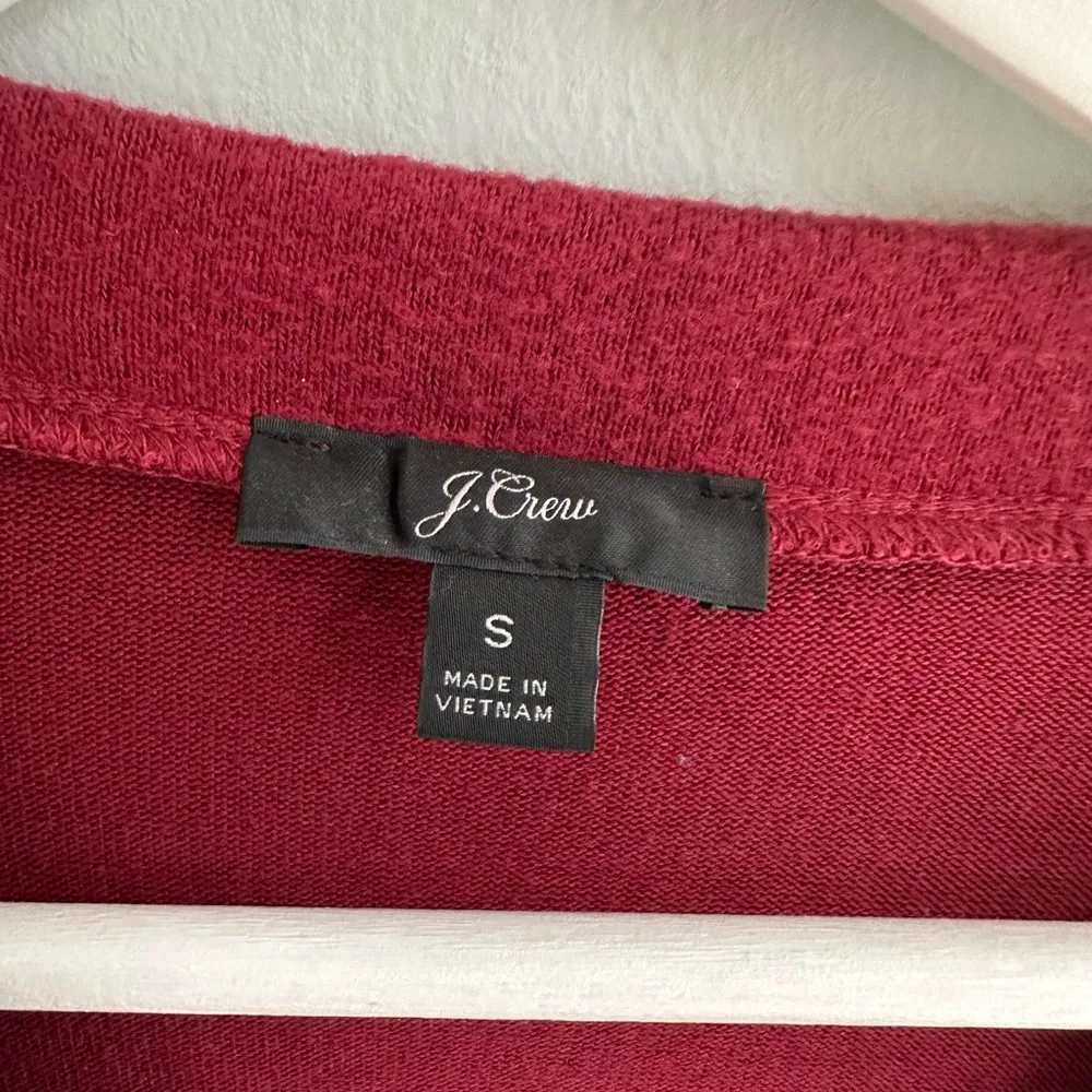 J. Crew Faux Wrap Cranberry Sweater - Image 5