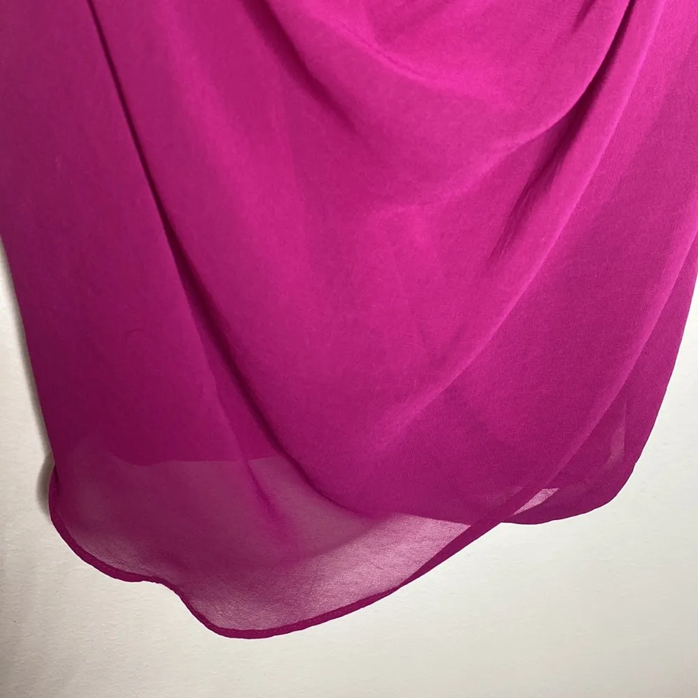 Arden B tulip shape chiffon mini dress with floral appliqué and ruffle size M - Image 95