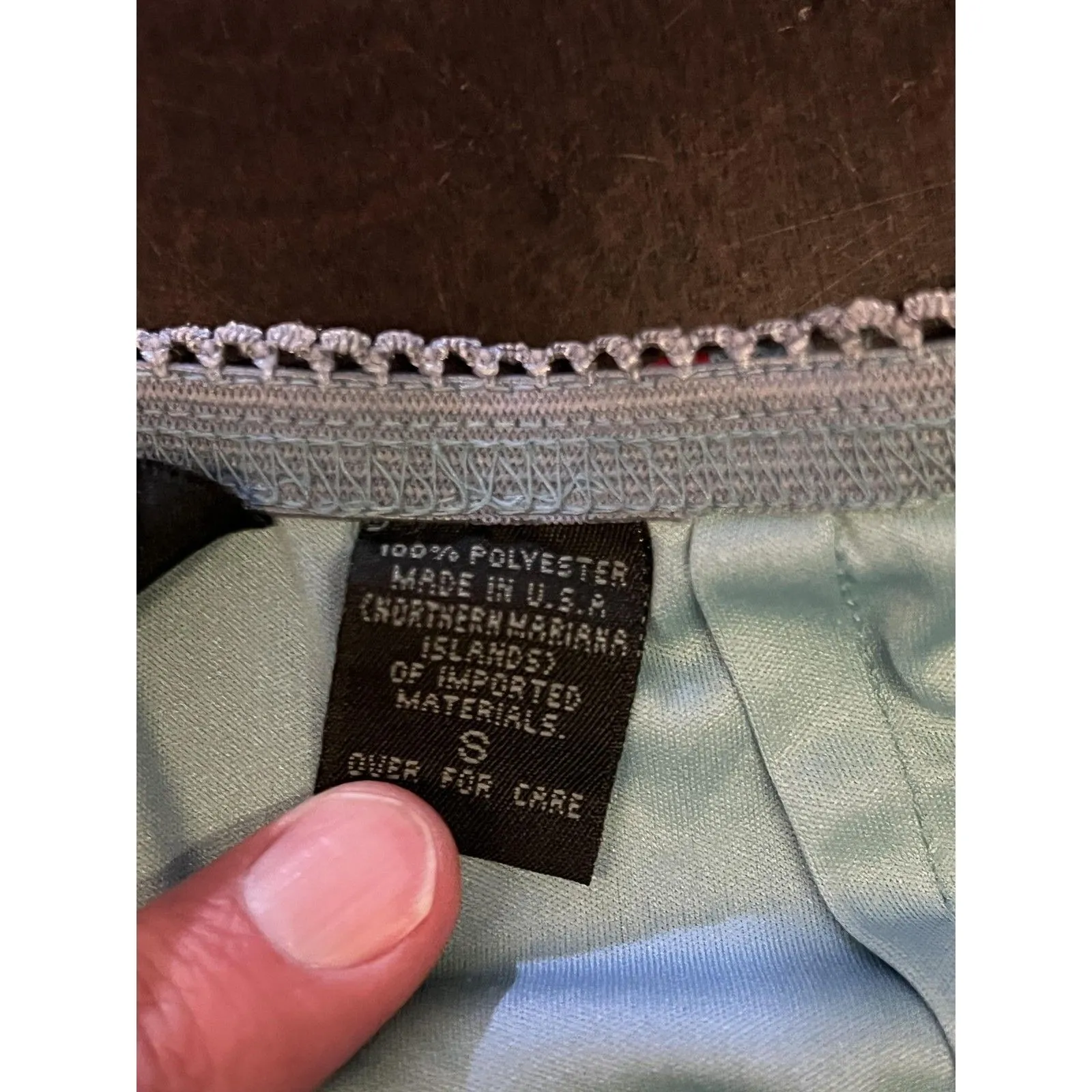 Vintage Express Skirt Womens Small Blue Paisley A-Line Knee Length Lined USA 90s - Image 4