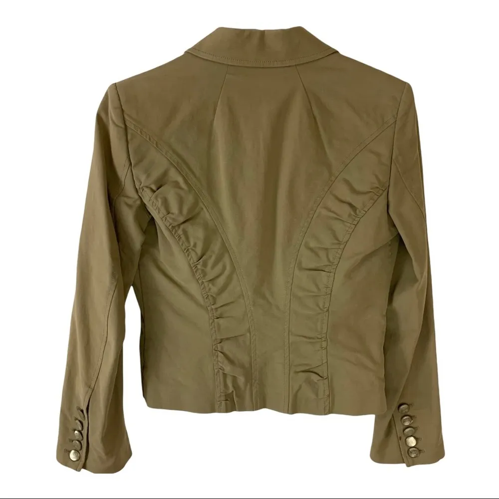 Italian jacket pleated detail button closure womens Size 42/8US - Image 7