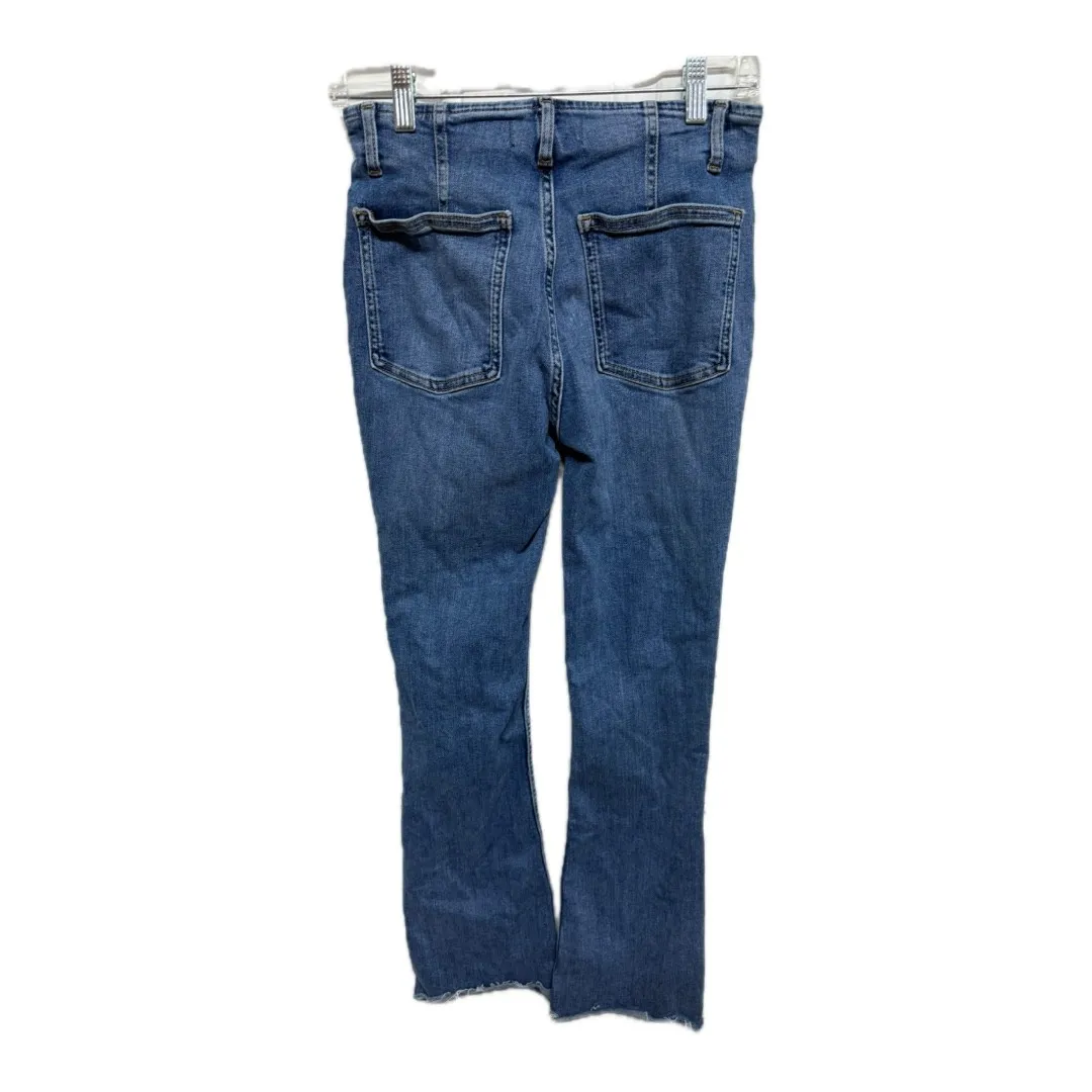 We The Free Free People Women's Flare Jeans Side Slit Denim Size 27 Blue - Image 4