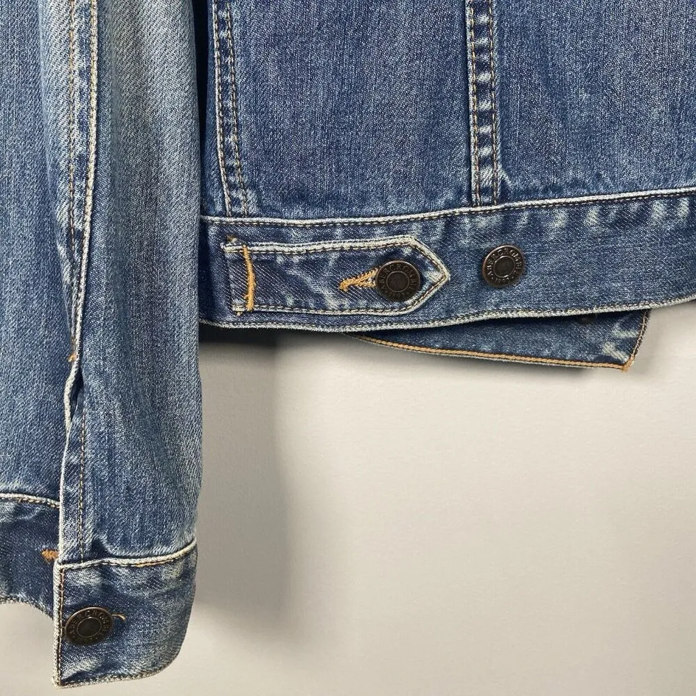 Abercrombie & Fitch‎ Denim Jacket Women’s M Blue Jean Studs Y2K Trucker Western - Image 8