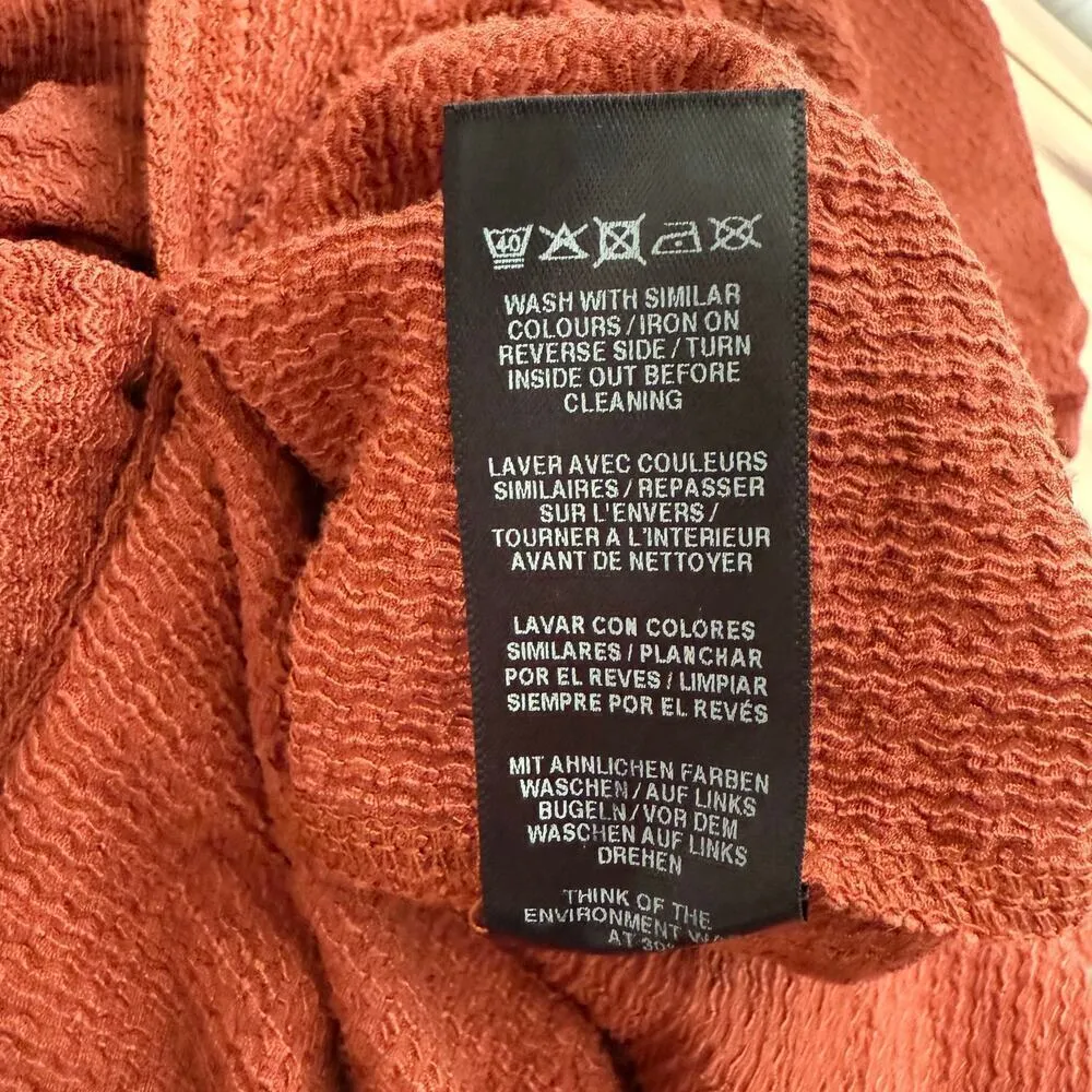 ASOS DESIGN V-Neck Twist Front‎ Long Sleeve Midi Dress in Rust, Size 8 - Image 10