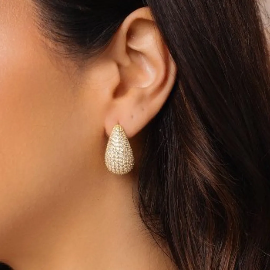 Jewels by Sunaina Elegant Gold ToneTeardrop Earrings - Image 2