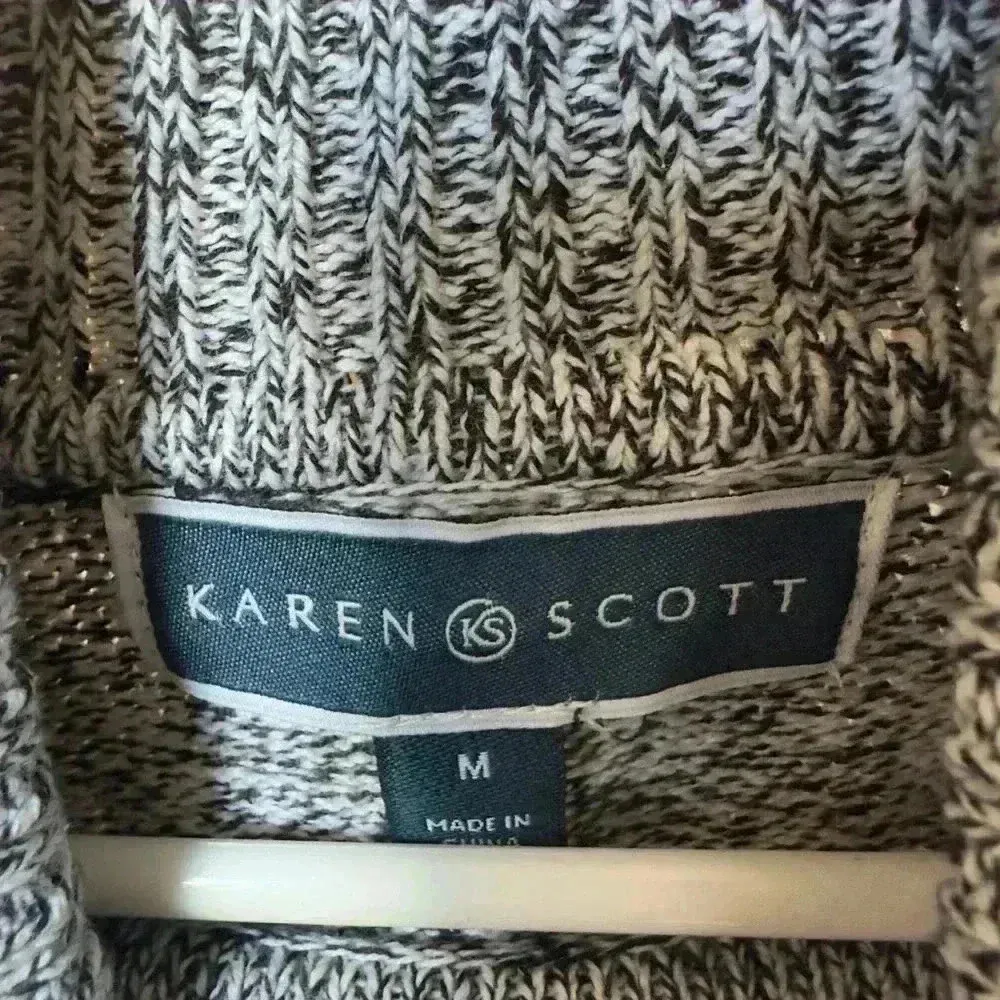 Karen scoot 100% cotton turtule neck sweater size M color gray - Image 4