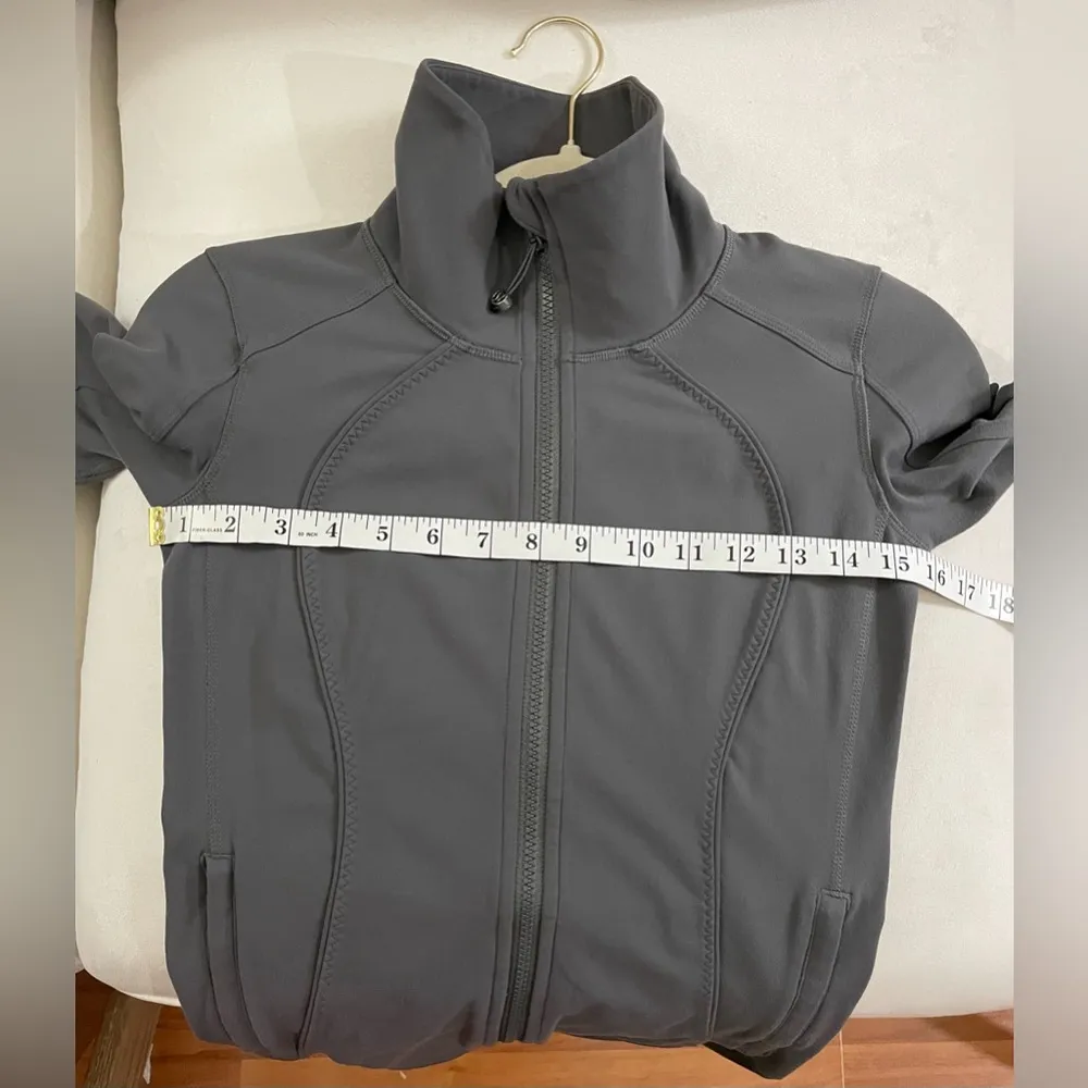 Lululemon Nice Asana Jacket Brushed Soot Light Color Gray Size 4 Full Zipper - Image 11