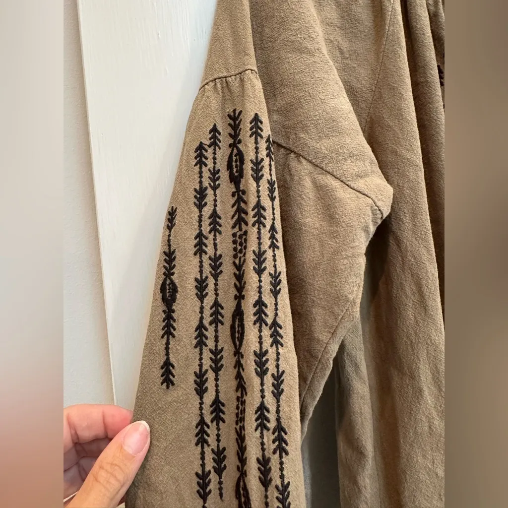 Abercrombie & Fitch Olive Green Brown Boho Southwestern Pull-on Dress Size Small - Image 8