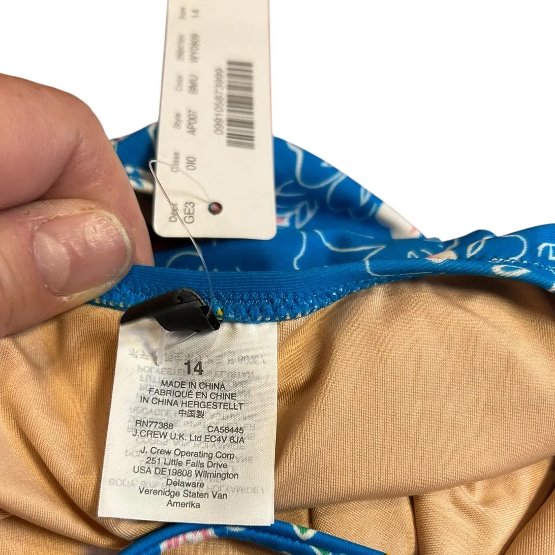 NWT J. CREW Eco Aloha Lace Back Tank One Piece Bathing Swim Suit Women's Size 14 - Image 7