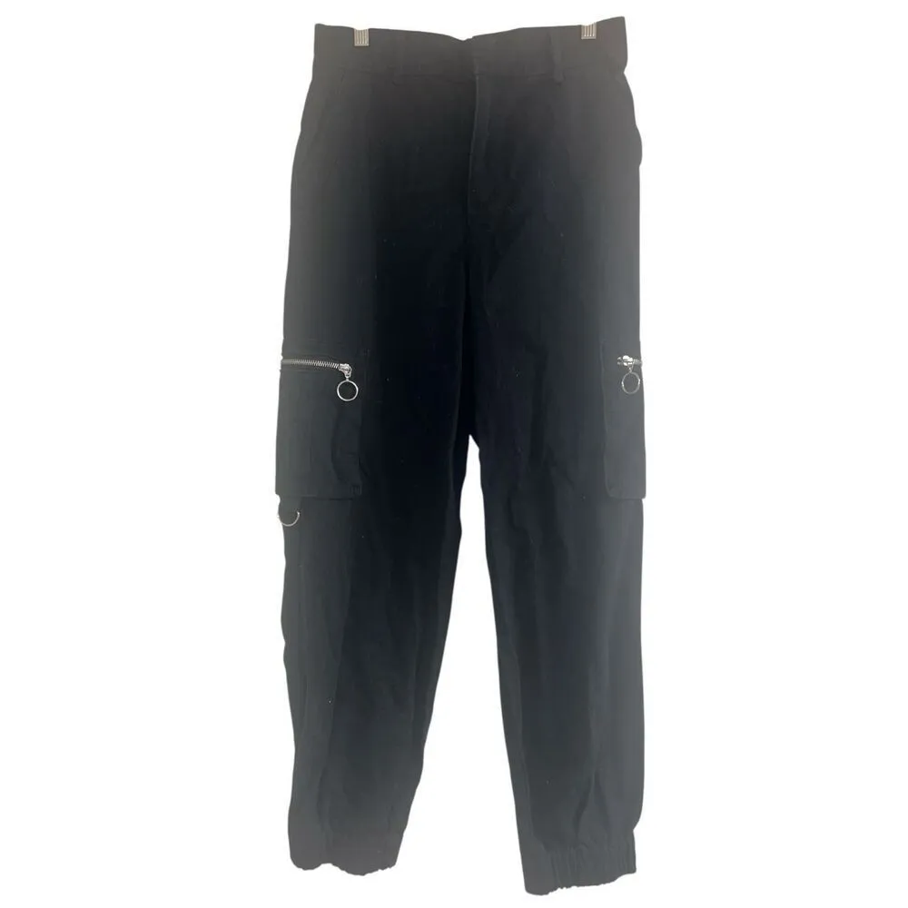 ✨FOREVER 21 Black Regular Fit Solid Sz Large Joggers✨ - Image 5