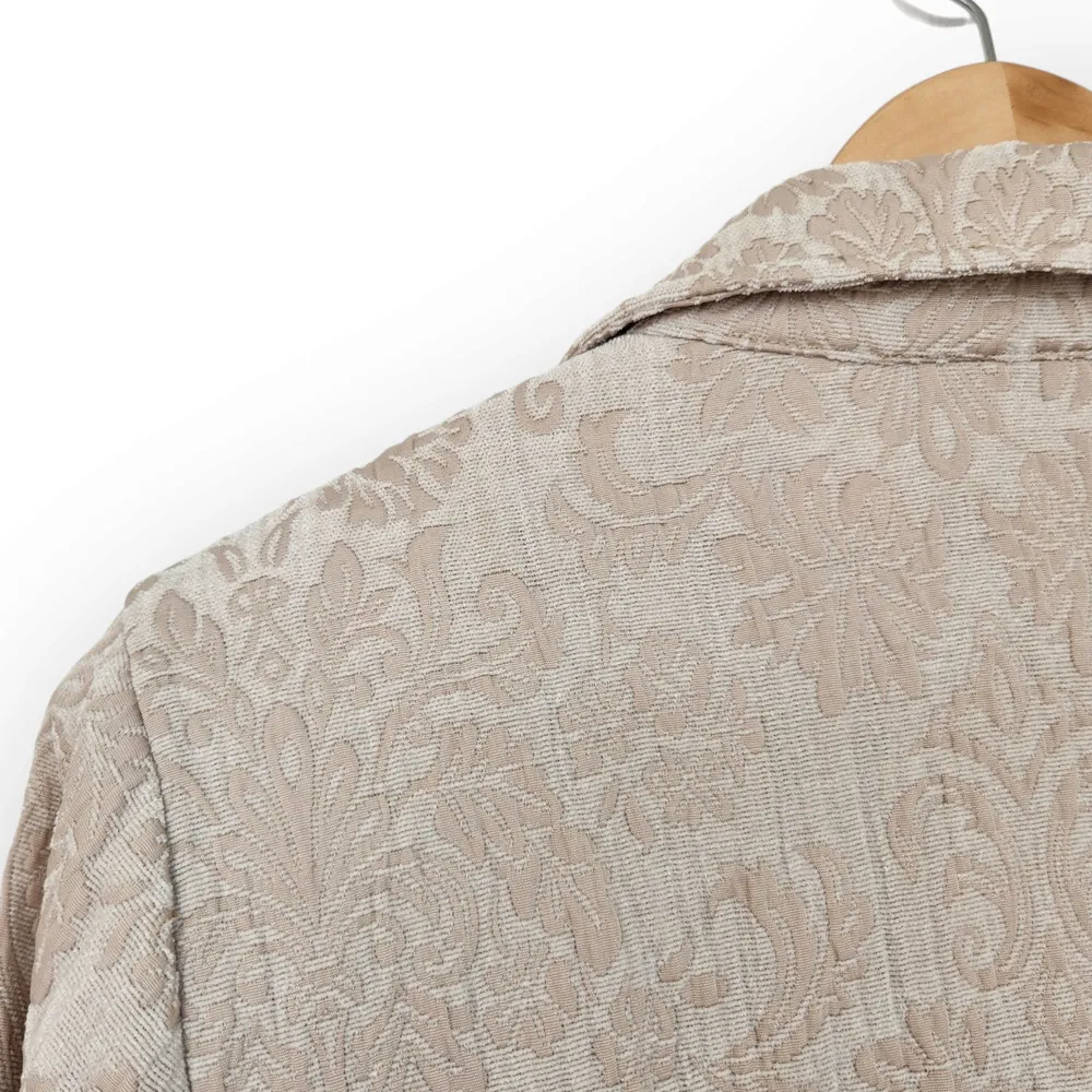 Vintage Susan Graver Cream Tapestry Pattern Blazer Suit Coat XL - Image 7