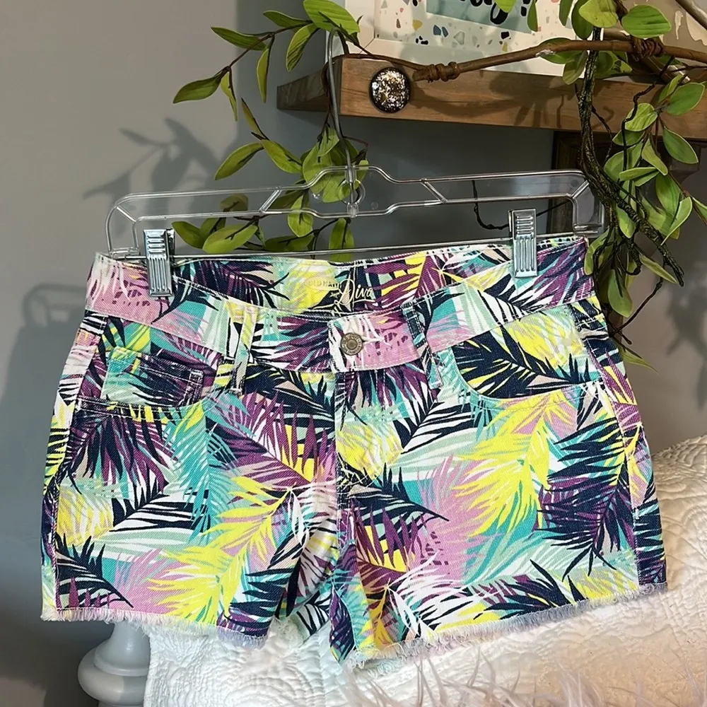 Old Navy The Diva Colorful Denim Shorts Tropical Jean Cutoffs Womens 0 - Image 6
