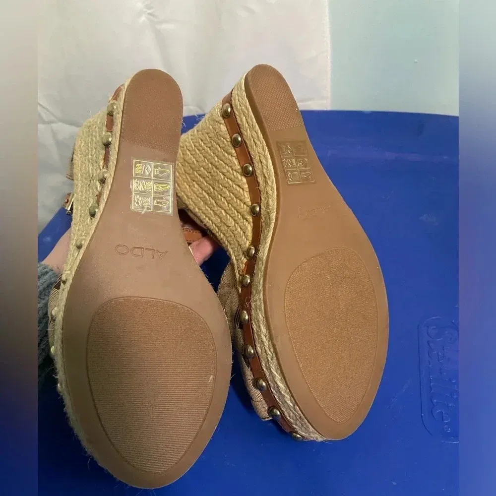 Aldo studded‎ brown wedges - Image 9