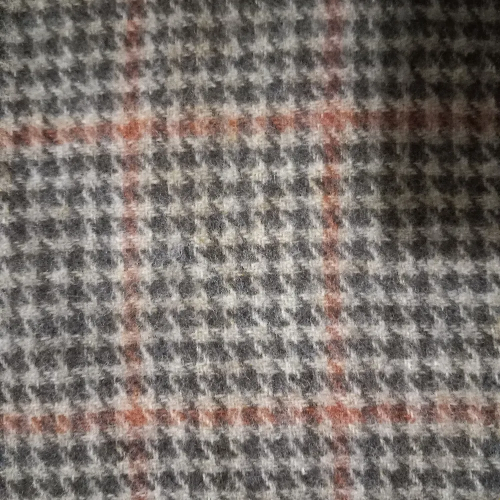 Scottish Wool Scarf Earthtones Plaid 10x28 Brown - Image 2