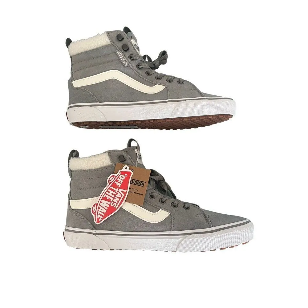 VANS Filmore Women's Hi Van Grey White Faux Fur Suede Shoes 9.5 New With Box - Image 5
