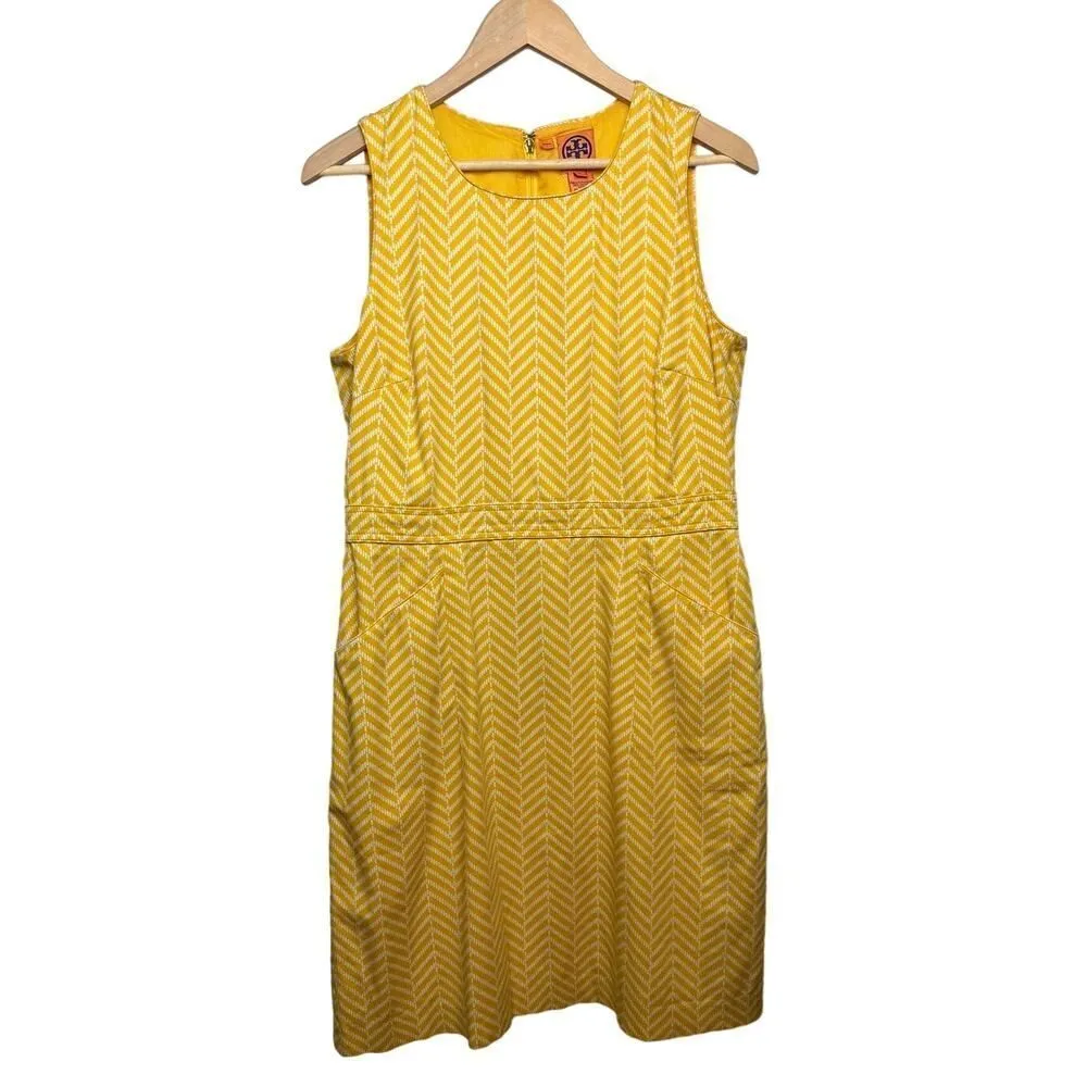 Tory Burch Meryl Sheath Sleeveless Dress in Yellow Sz. 10 - Image 2