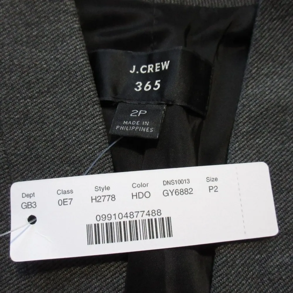 NWT J.Crew Going Out Blazer in Heather Dove Stretch Twill Open Front Jacket 2P - Image 3