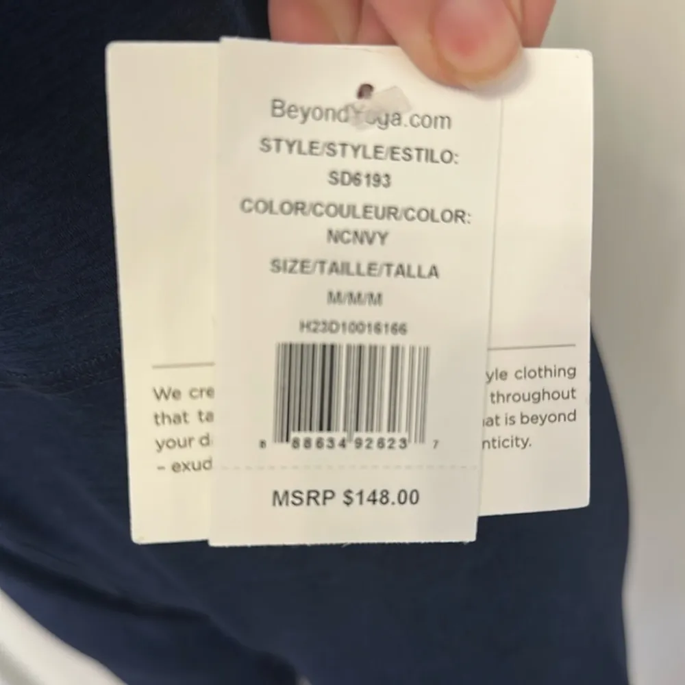 Beyond Yoga Daring Spacedye Navy Jumpsuit V Neck Cross Back NWT - Image 10