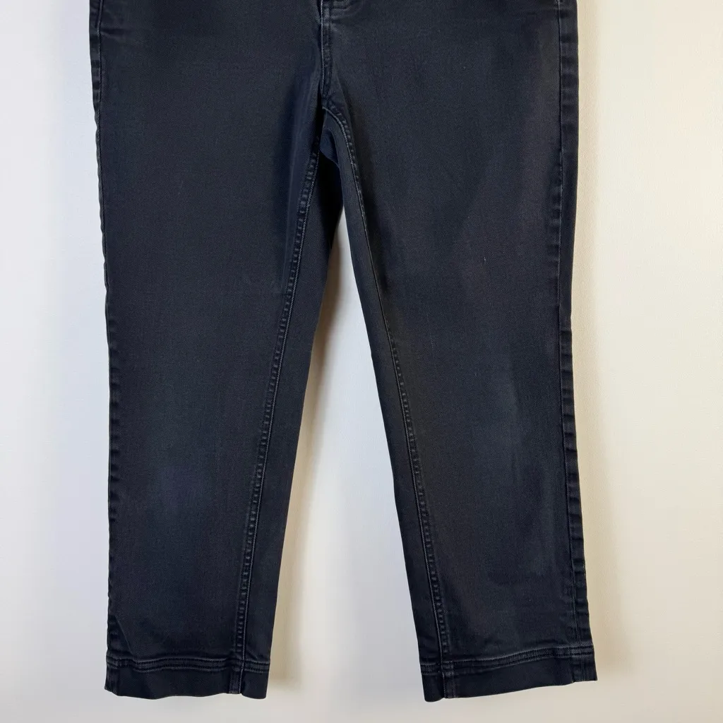 Everlane Cropped Slim Jeans 8 Short High Waist Straight Leg Dark Grey Black - Image 4