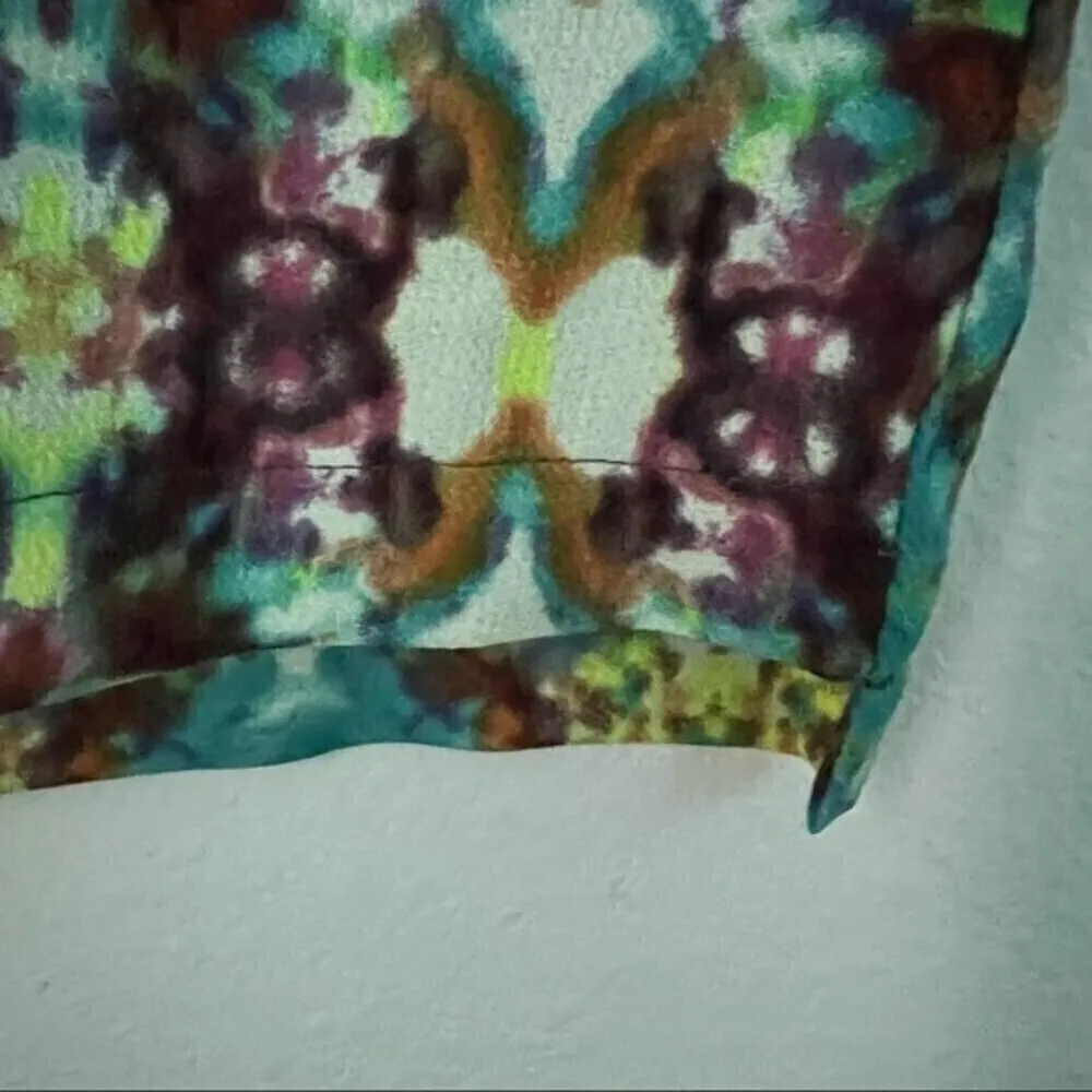 Forever 21 Vintage 90s Kaleidoscope Print Crop Top | Short Sleeve | Size S Yellow - Image 11