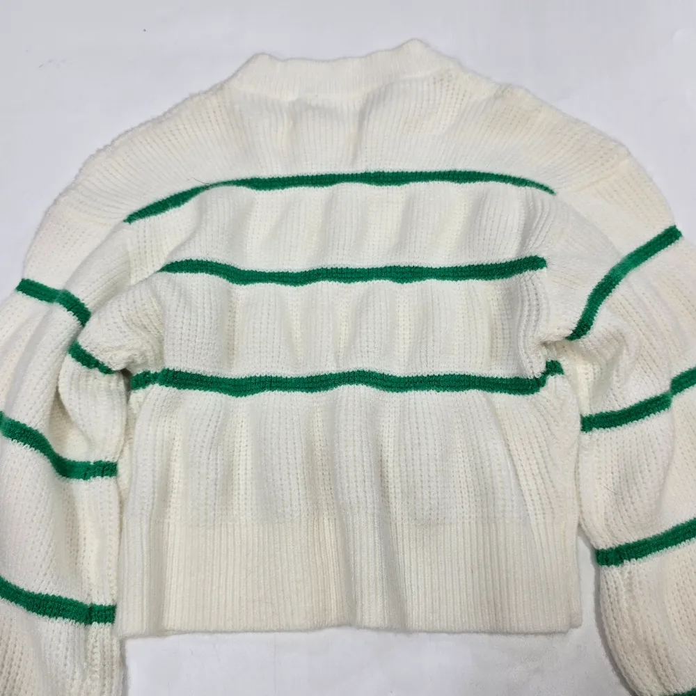 Superdown Sophia Stripe Sweater in White & Green - Image 7
