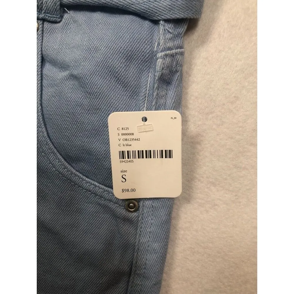 We The Free People Nova Denim Paper Bag High Rise Shorts Light Blue Womens Small - Image 9