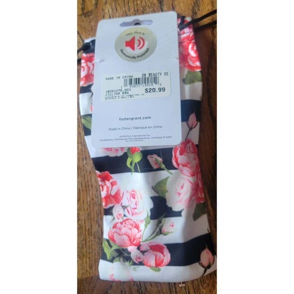 Foster Grant NEW WOMENS GOLD FRAME SUNGLASSES with Rainbow Lenses and Floral Pou - Image 9