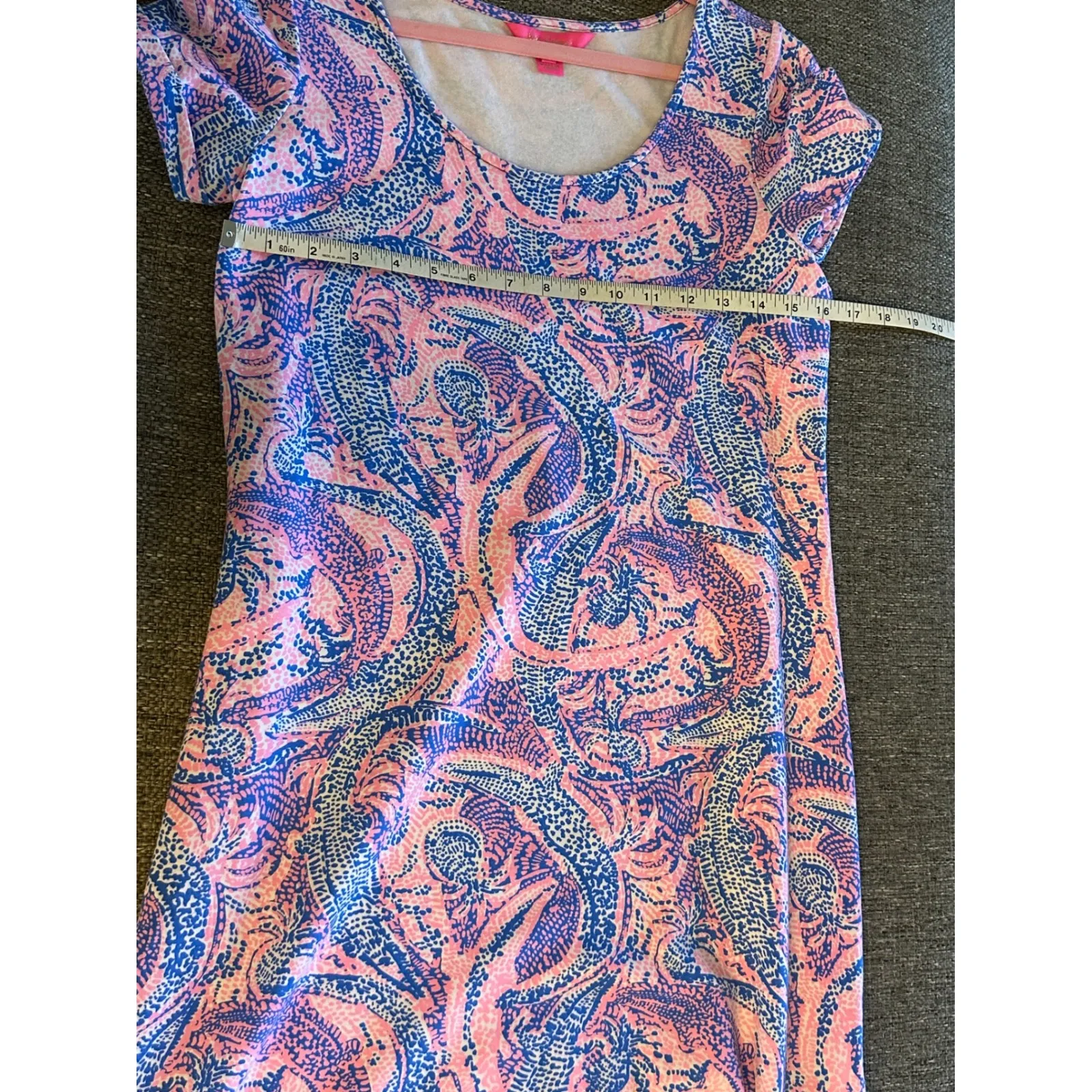 Lilly Pulitzer Tammy‎ UPF50 Dress Size S Pink Blue Paisley Print Short Sleeve - Image 5