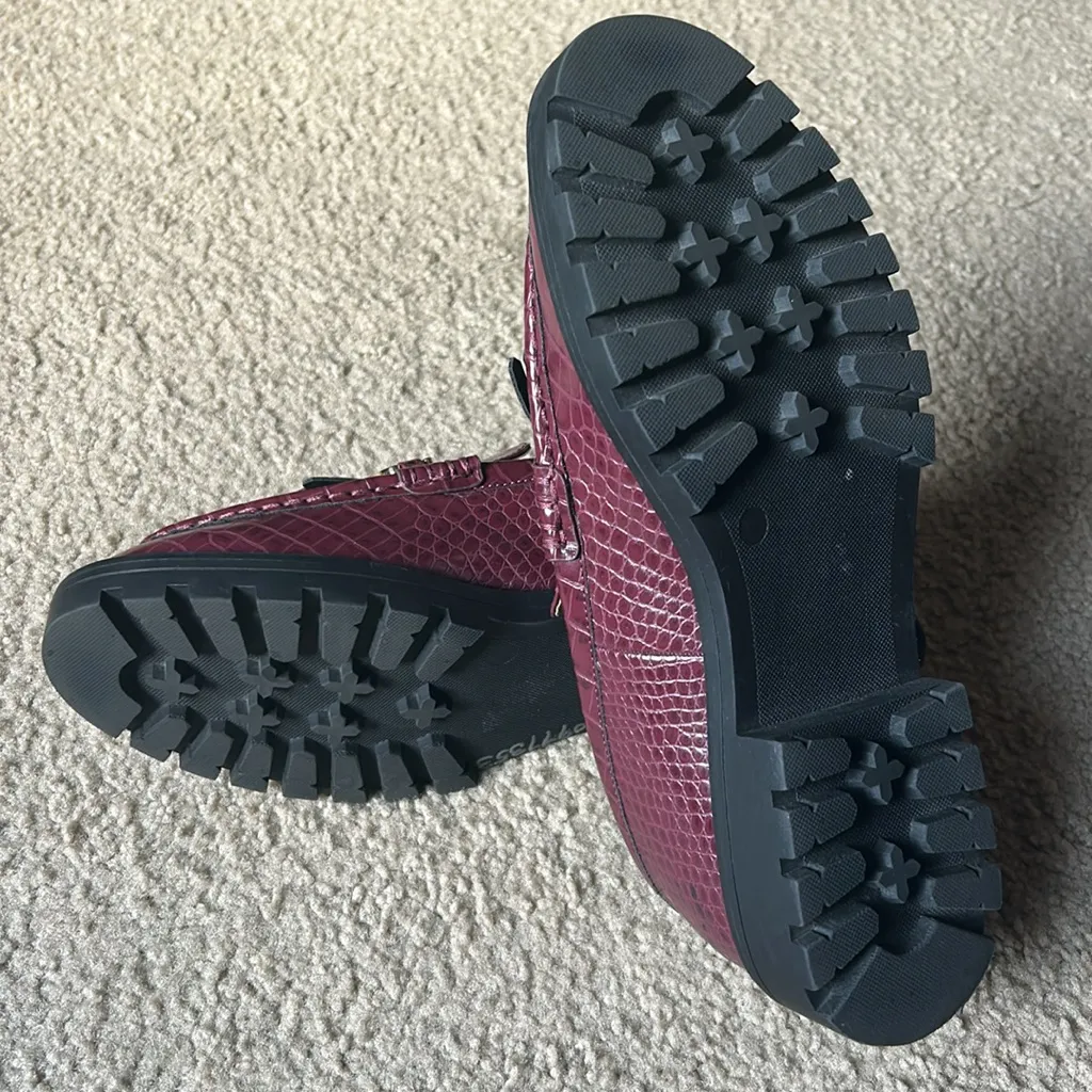 Loft Burgundy Croc Horsebit Loafer - Image 8