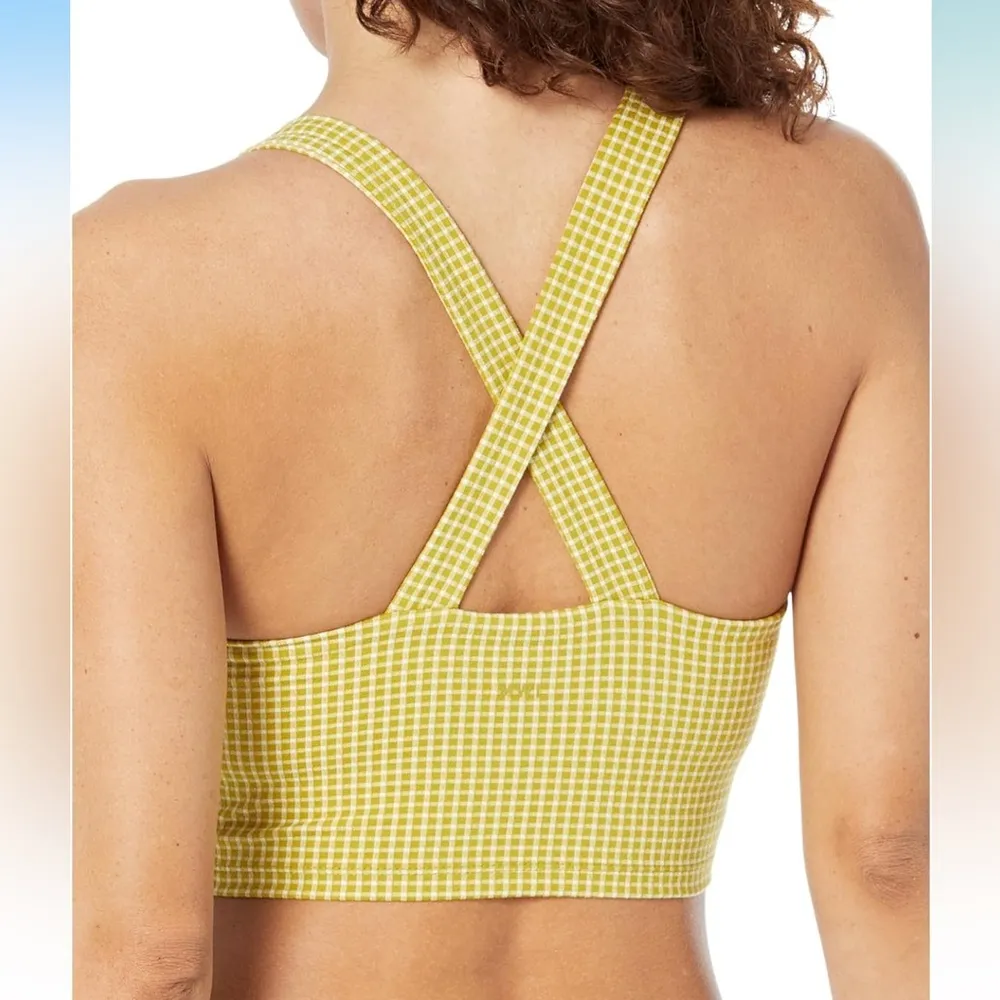 Madewell Sangria Bra Gingham in Citrus Lime Size Med EUC - Image 2