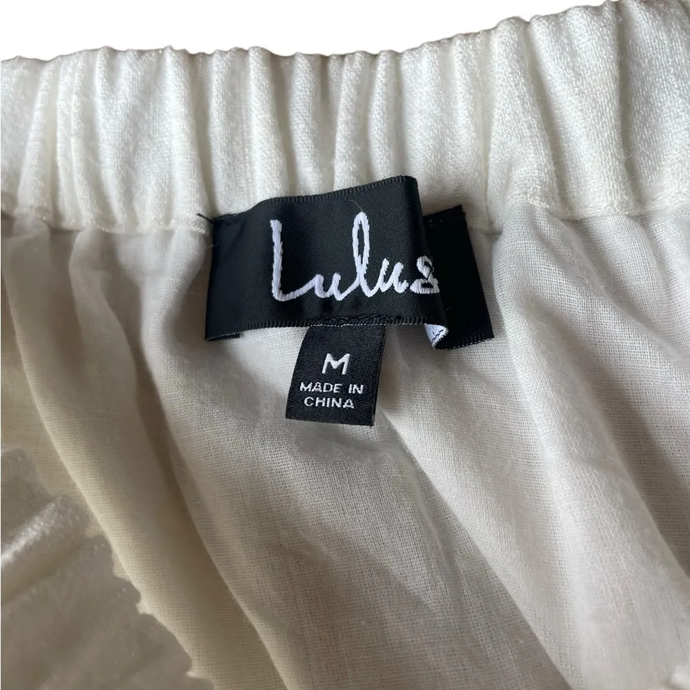 Lulus Al Fresco Evenings Ivory Off the Shoulder Mini Dress Womens Size Medium - Image 10