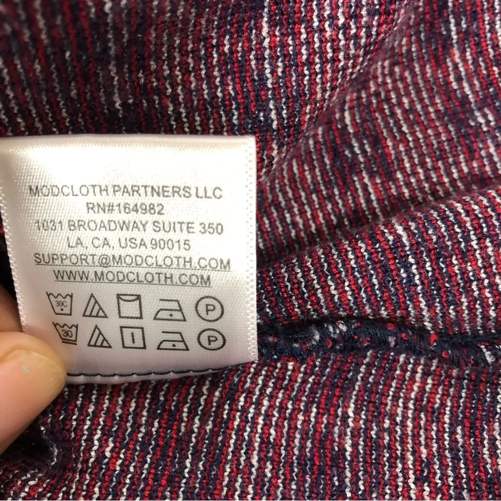 Modcloth Plaid Mini Skirt 3x full front button up - Image 9