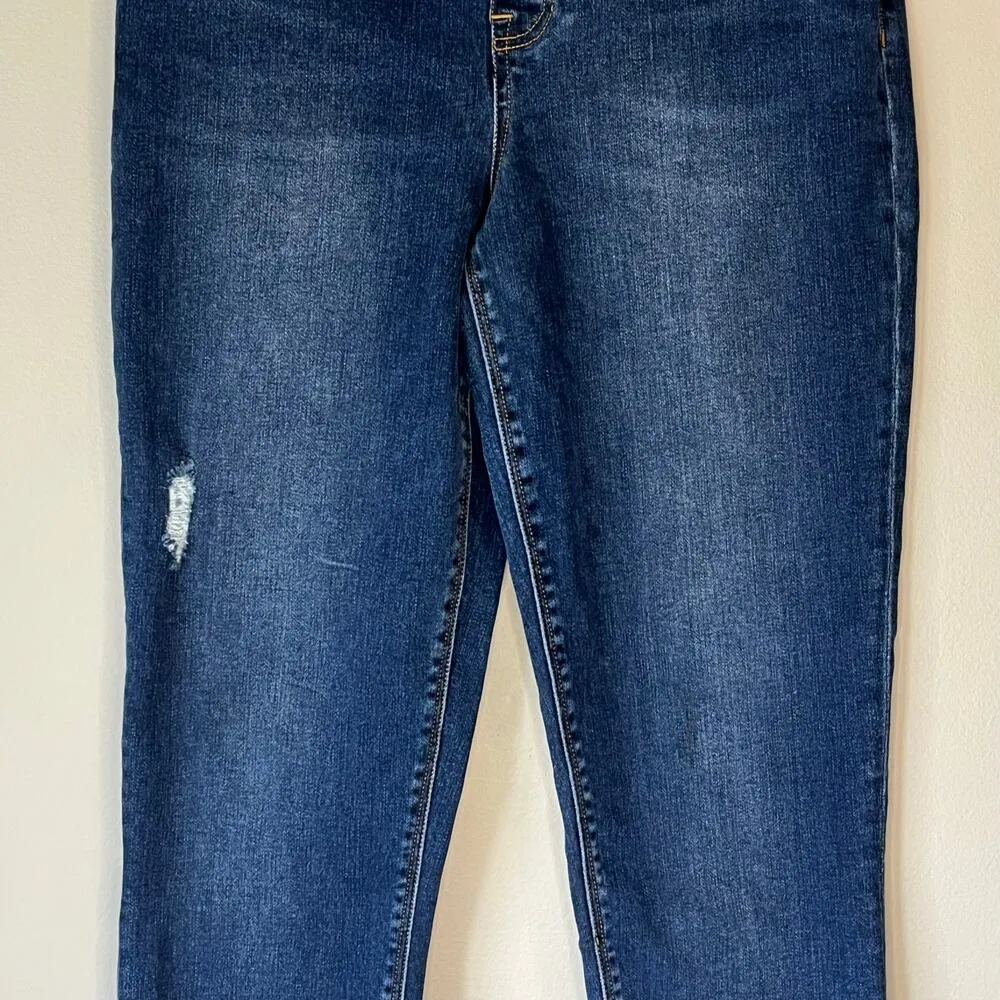 Spanx Medium Wash Distressed Jean Jeggings Size Small - Image 8
