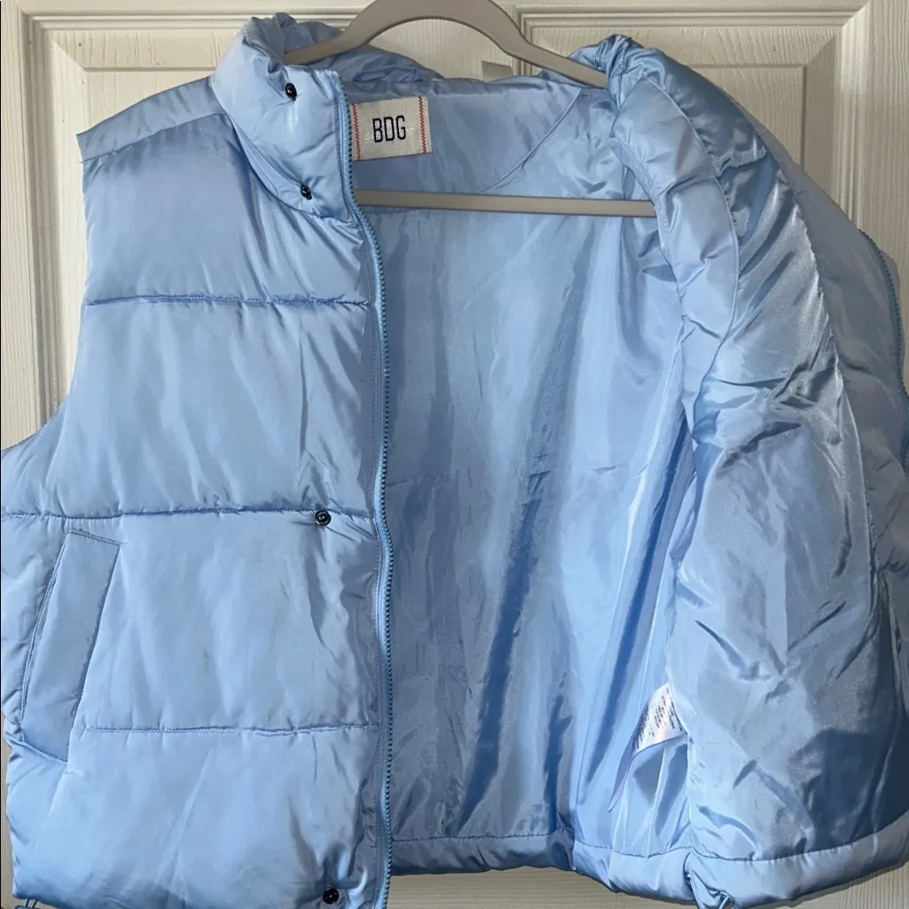 Urban Outfitters BDG Pia Sleeveless Sky Blue Full Zip Puffer Vest Size Small - Image 15