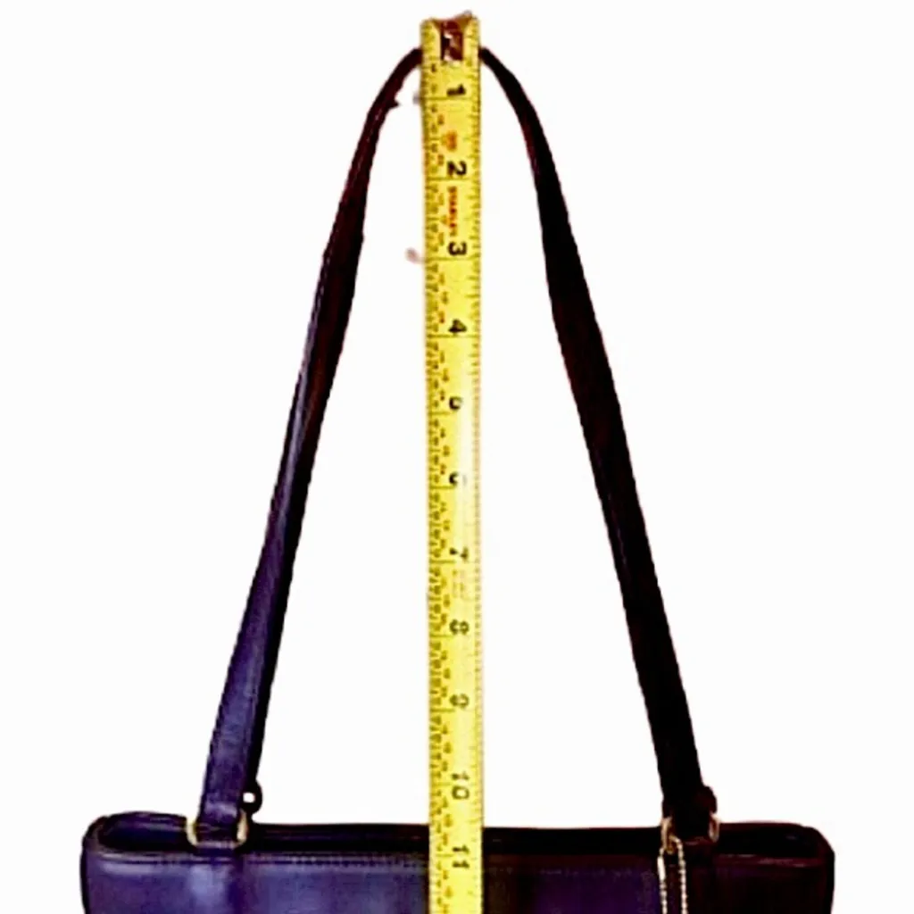 Vintage COACH TRIBECA Purple Glove Tanned Slim Bleeker Bucket Shoulder Bag 9098 - Image 6