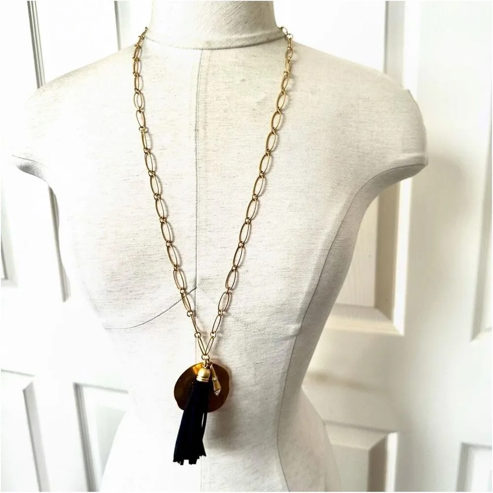 Stella & Dot Gold Carla Tassel Pendant Necklace - Image 3